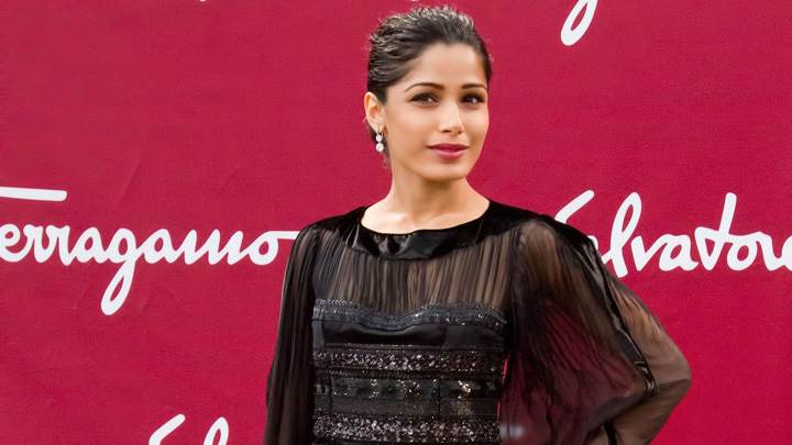 Freida Pinto At Salvatore Ferragamo Cruise 2013
